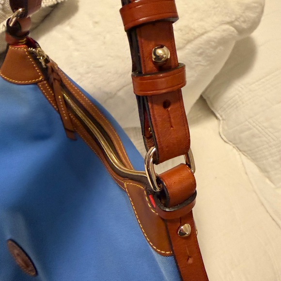 Dooney and Bourke Erica Vibrant Blue Nylon/leather Shoulder Bag 12x9 EUC - Picture 11 of 13